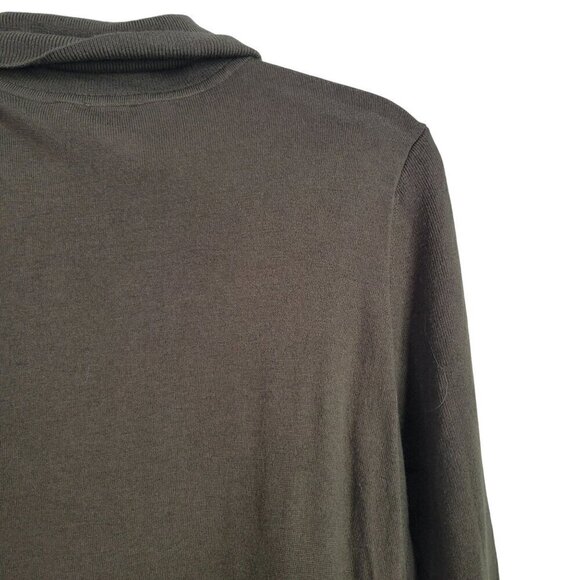 Chico's Women's Cashmere Blend Turtleneck Asymmetrical Green Sweater Size M (1) - Picture 10 of 12